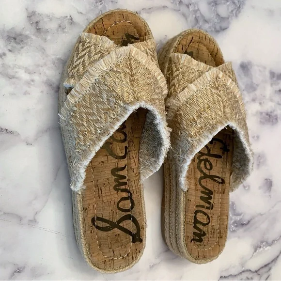 Sam Edelman Ashlynn sand weave crisscross platform sandals size 6.5 medium - Picture 7 of 13